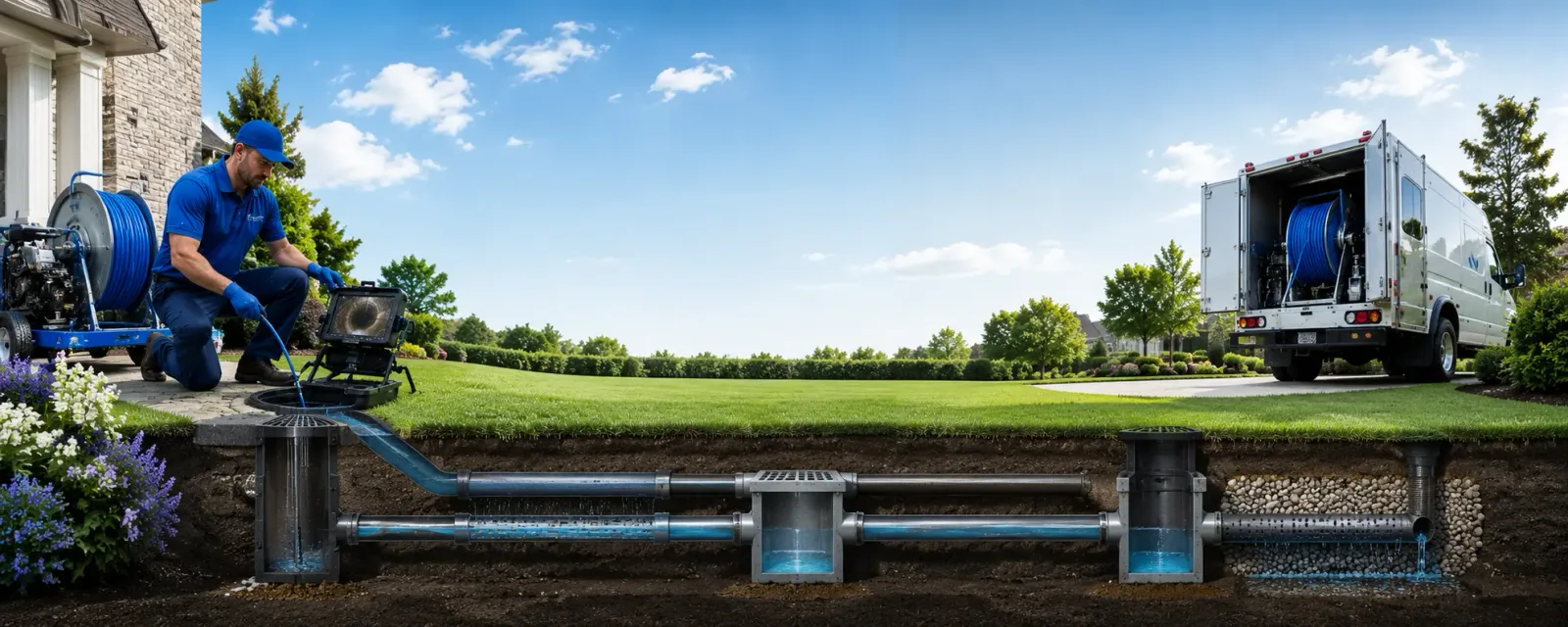 Outdoor drain cleaning information for West Baldwin, ME